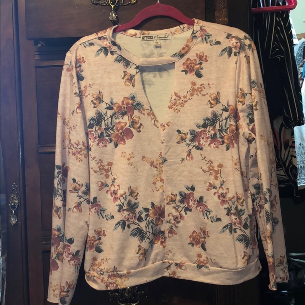 Re posh never worn floral sweater.